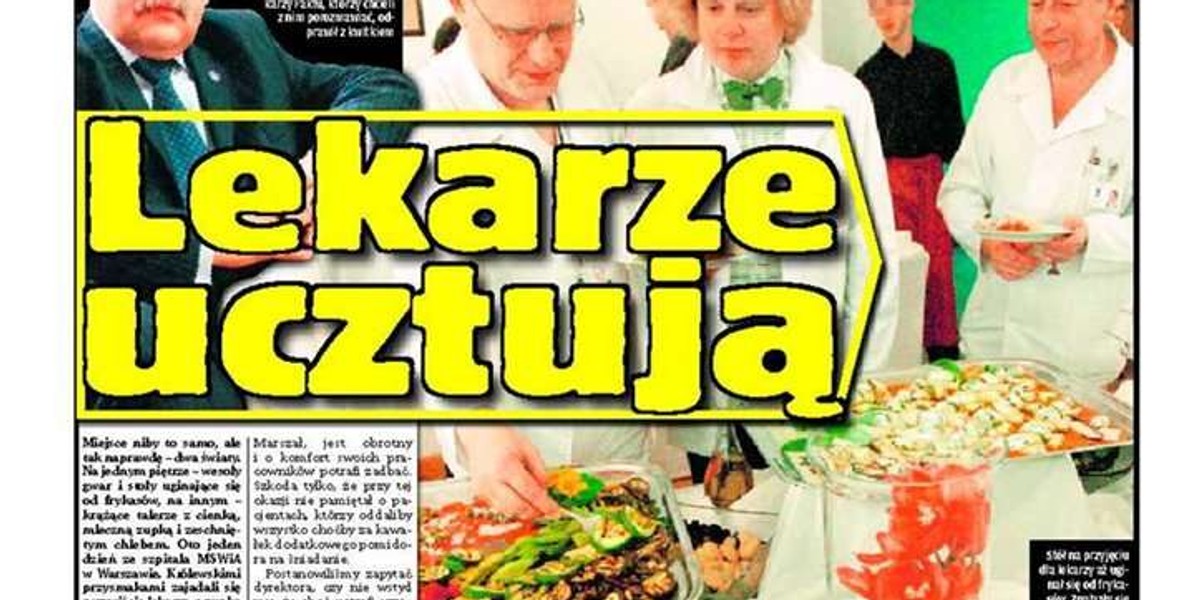 Koniec z ucztami w szpitalu