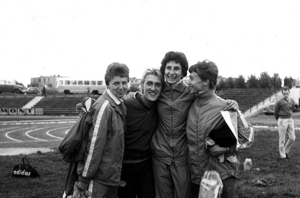 Od lewej: Halina Górecka, Ewa Kłobukowska, Irena Kirszenstein, Maria Piątkowska