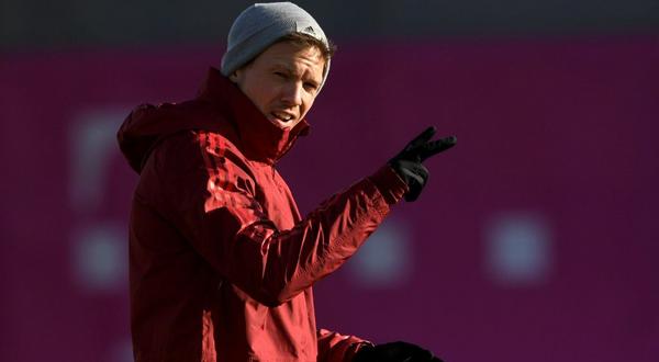 Bayern Munich head coach Julian Nagelsmann will be reunited with former Hoffenheim colleague Domenico Tedesco when Bayern host RB Leipzig on Saturday Creator: Christof STACHE