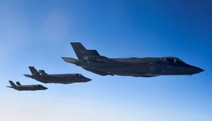 Norwegian F-35 fighter jets pictured over Norway on March 22, 2022.John Thys/AFP via Getty Images