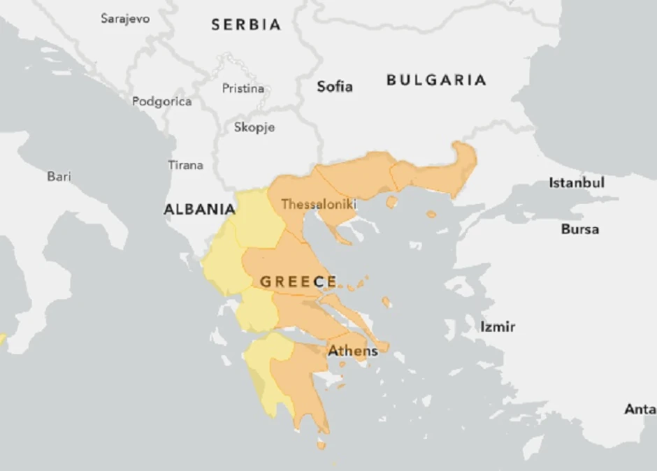 Meteoalarm za Grčku