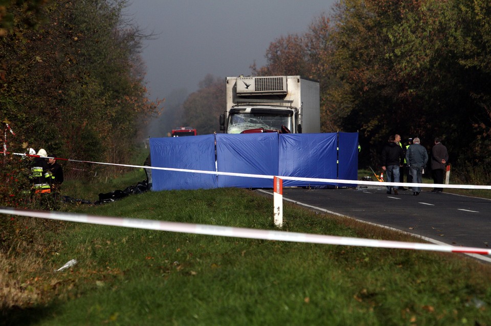 Wypadek w Nowym Mieście, fot. Paweł Polak/PAP