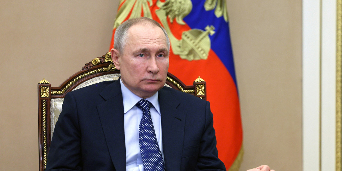 Władimir Putin uczestniczy w Radzie Bezpieczeństwa, 31 marca 2023 r.