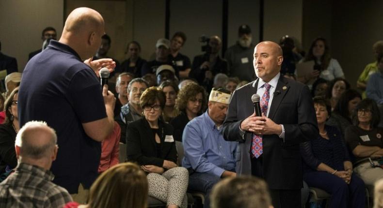 US Representative Tom MacArthur (R) faced tirades and cries of liar at a meeting in New Jersey as furious voters tore into him for attempting to repeal Obamacare