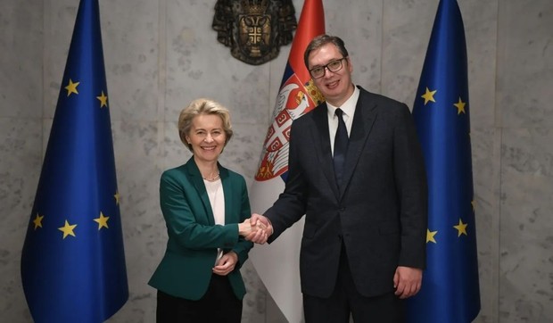Aleksandar Vučić i Ursula Fon der Lajen