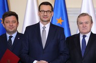 Michał Dworczyk, Mateusz Morawiecki i Piotr Gliński