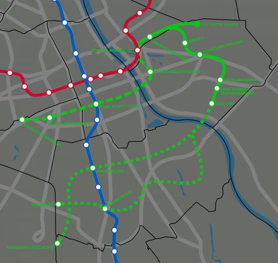 III linia metra w Warszawie. Wiemy gdzie powstaną pierwsze stacje M3!