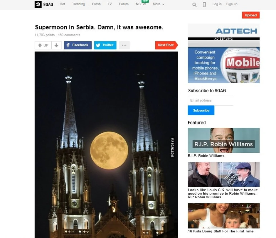Fotografija je objavljena na popularnom sajtu