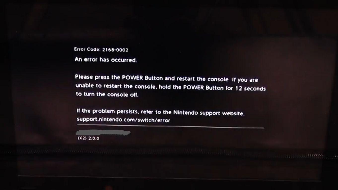 Pád systému Nintendo Switch (zdroj: Youtube)