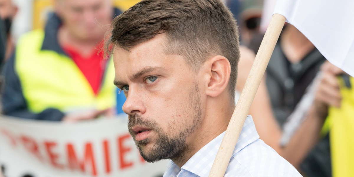 Lider Agrounii Michał Kołodziejczak. Związek zapowiada protesty rolników w całym kraju. 