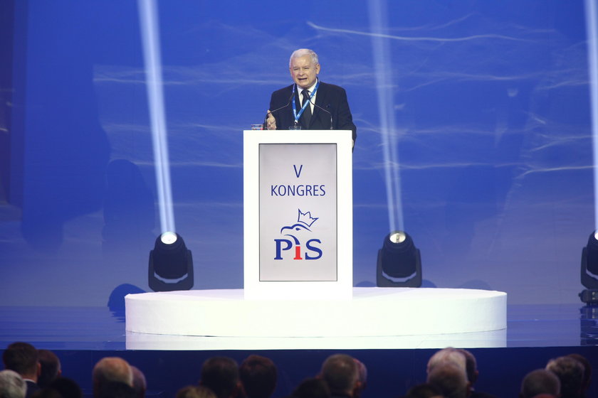 Jarosław Kaczyński podczas kongresu PiS