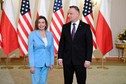 Prezydent RP Andrzej Duda (P) i przewodnicząca Izby Reprezentantów Stanów Zjednoczonych Nancy Pelosi