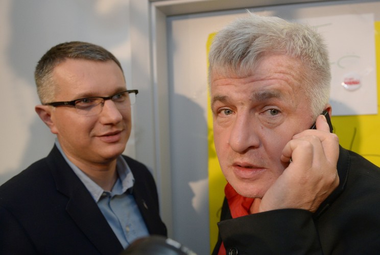 Przemysław Wipler i Piotr Ikonowicz w redakcji 'Wprost'