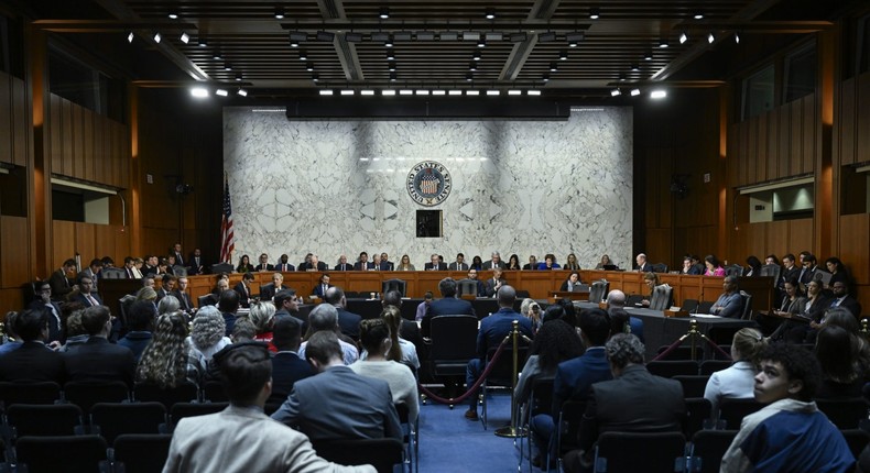 A Senate hearing room.Celal Gunes/Anadolu via Getty Images)