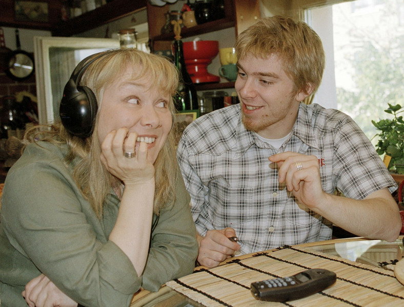 Daria Trafankowska i jej syn, Wit Dziki w 2000 r.