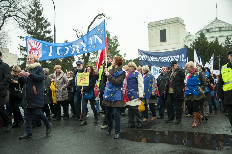 Manifestacja nauczycieli w Warszawie