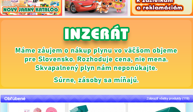 Aktuálny oznam, ktorý je na webe hračkárstva Dráčik