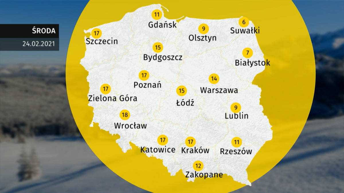 Prognoza pogody dla Polski. Jaka pogoda w środę 24 lutego 2021?