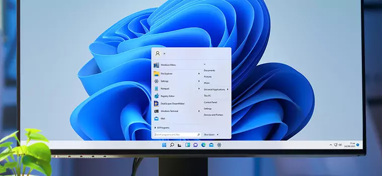 Windows 11 z klasycznym menu Start z Windows 7 i 10. Pojawiło się odpowiednie narzędzie