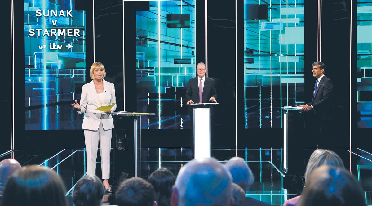 Debata telewizyjna Keira Starmera i Rishiego Sunaka. 4 czerwca 2024 r.