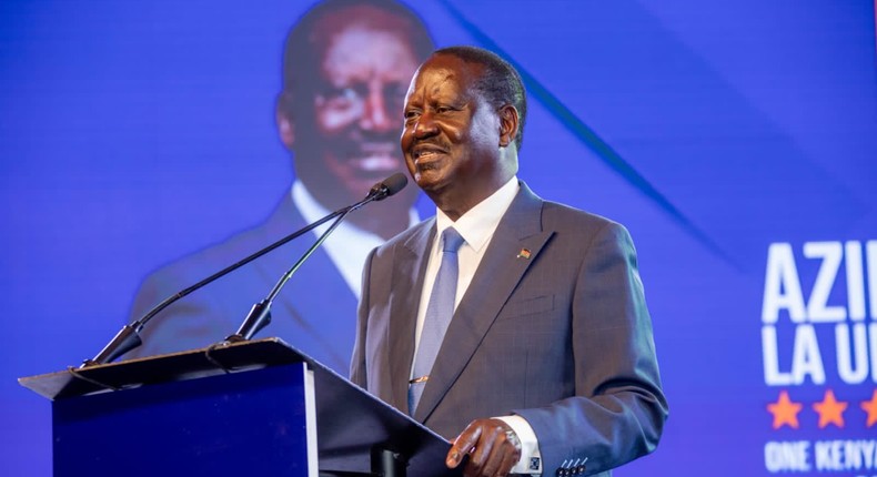 Azimio la Umoja One Kenya Alliance presidential candidate Raila Odinga launched his manifesto in a ceremony held at Nyayo Stadium.