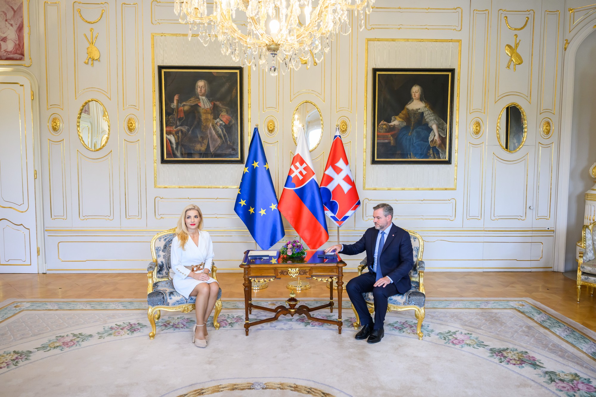 Prezident SR Peter Pellegrini prijal ministerku kultúry SR Martinu Šimkovičovú.