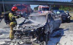 Tragedia na S8. Kobieta spłonęła w samochodzie
