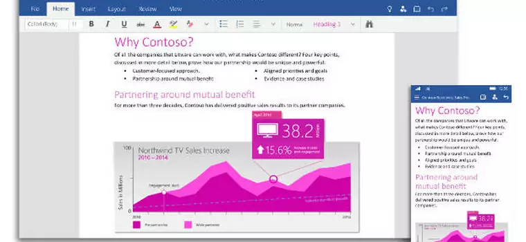 Microsoft udostępnia dotykowy Office na urządzenia z Windows 10