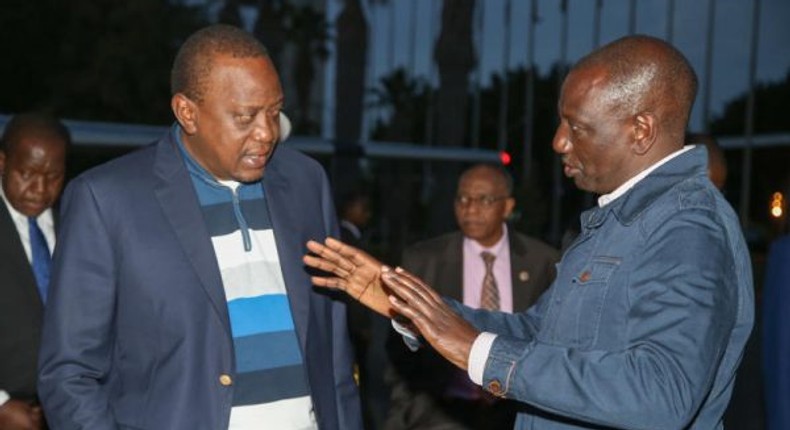 DP William Ruto reacts to reports that President Uhuru Kenyatta ordered photos of himself with Nandi Governor Stephen Sang deleted