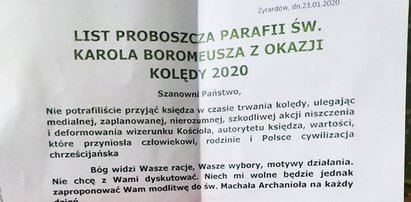 Nie przyjęli księdza po kolędzie, więc napisał do nich proboszcz