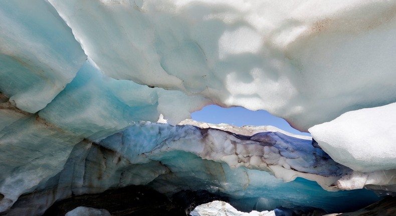 Ice cave and glacier snout of the Schlatenkees glacier in Austria.Martin Zwick/REDA&CO/Universal Images Group via Getty Images