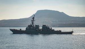 The guided-missile destroyer USS Carney seen in Souda Bay, Greece.Petty Officer 3rd Class Bill Dodge/US Navy via AP