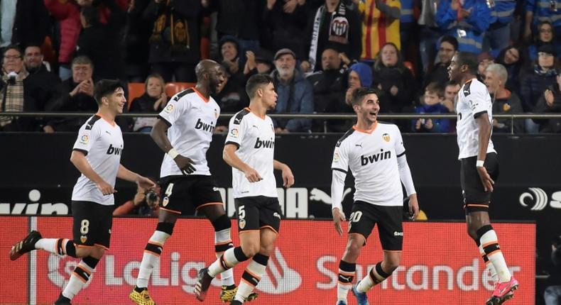 Kondogbia celebrates Valencia's equaliser