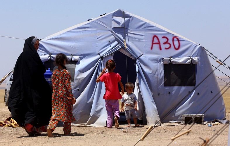 Obóz uchodźców w poblizu miasta Erbil