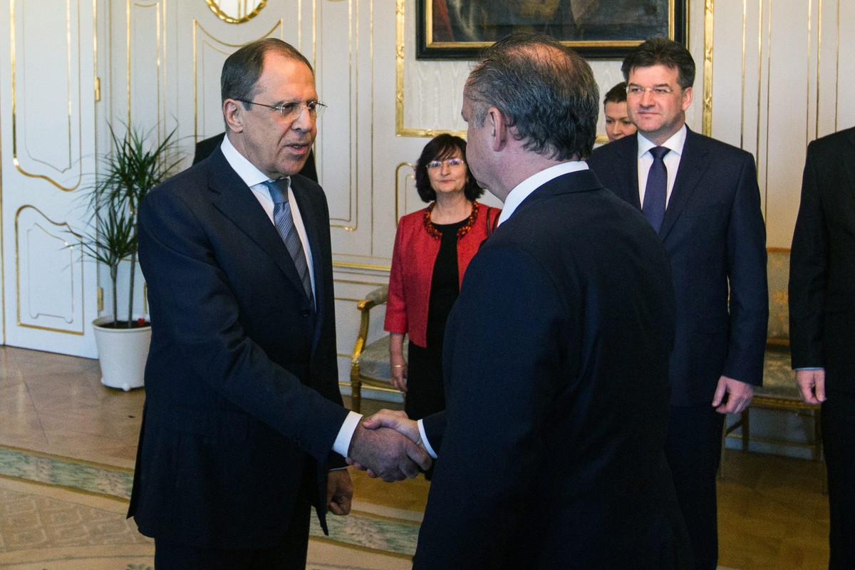 Andrej Kiska i Siergiej Ławrow