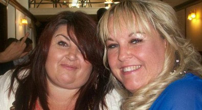 Debbie Vaughan, pictured with her friend Dawn Evans, died suddenly in her sleep