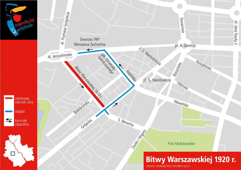 ul. Bitwy Warszawskiej - objazd