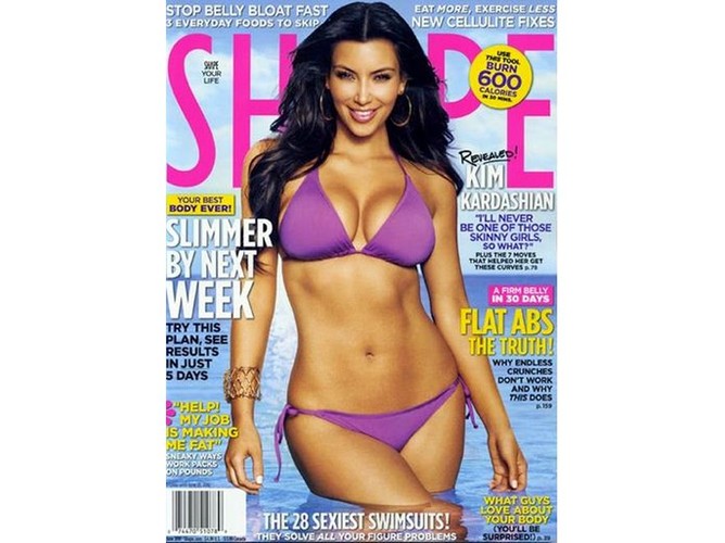 Gwiazda reality show Kim Kardashian w bikini na okładce magazynu Shape