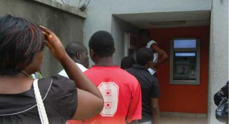 People on an ATM queue