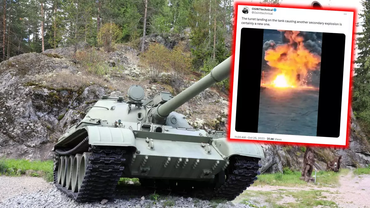 Nowe nagranie z Ukrainy pokazuje rosyjski czołg zniszczony w niecodzienny sposób