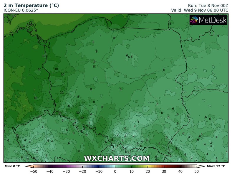 Noc na ogół ciepła, ale punktowo możliwe są przymrozki