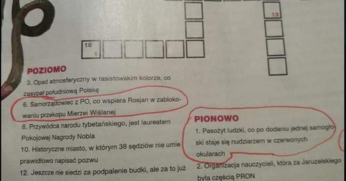 Kontrowersyjna krzyżówka w "Gazecie Polskiej". Opisy haseł wywołały burzę w  internecie - Wiadomości
