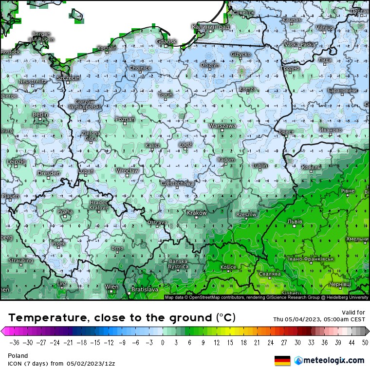 W nocy przy gruncie temperatura może spaść do -2 st. C