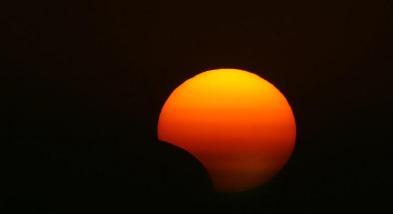 A hybrid solar eclipse photographed in the northern Iraqi.SAFIN HAMED/AFP via Getty Images
