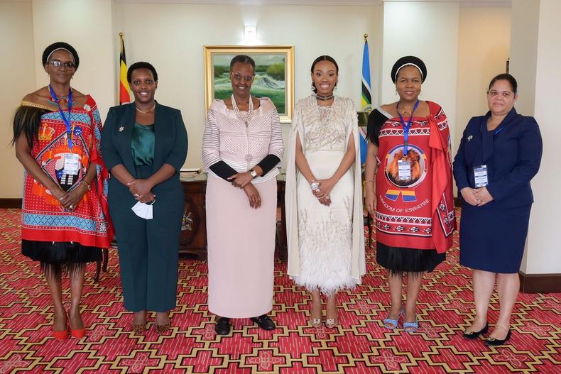 The two First ladies at State House Entebbe