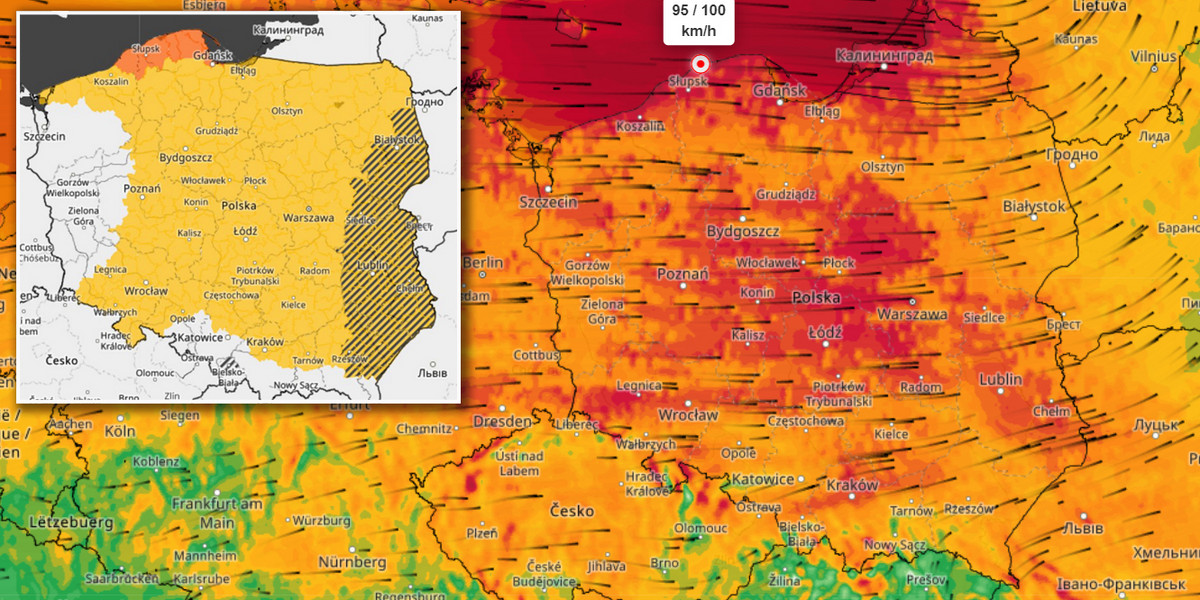 Niebezpieczny wiatr rozgościł się w poniedziałek (20 lutego) i zostaje do jutra (wtorek, 21 lutego).