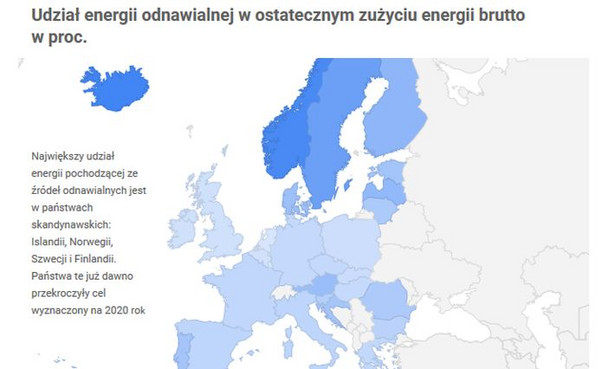 Tonąca w smogu Polska i zielona Skandynawia. Oto mapa zużycia energii odnawialnej w UE
