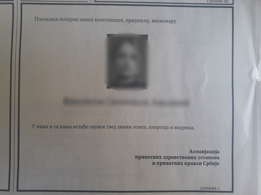 Čitulja za doktorku