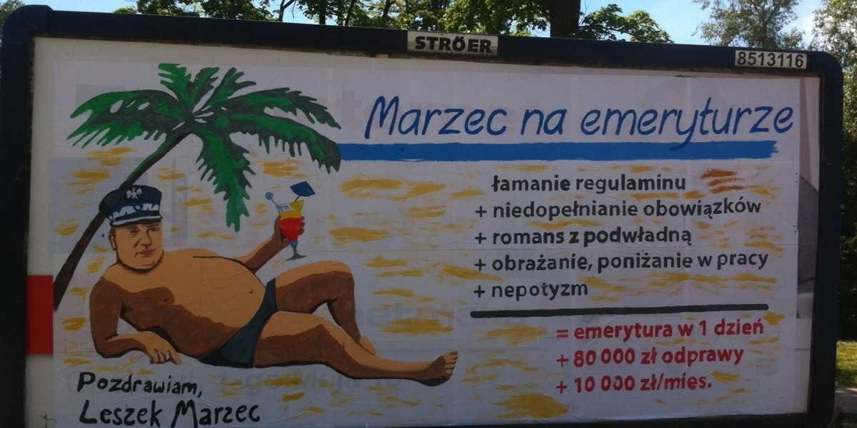 Billboard z sekskomendantem Leszkiem Marcem