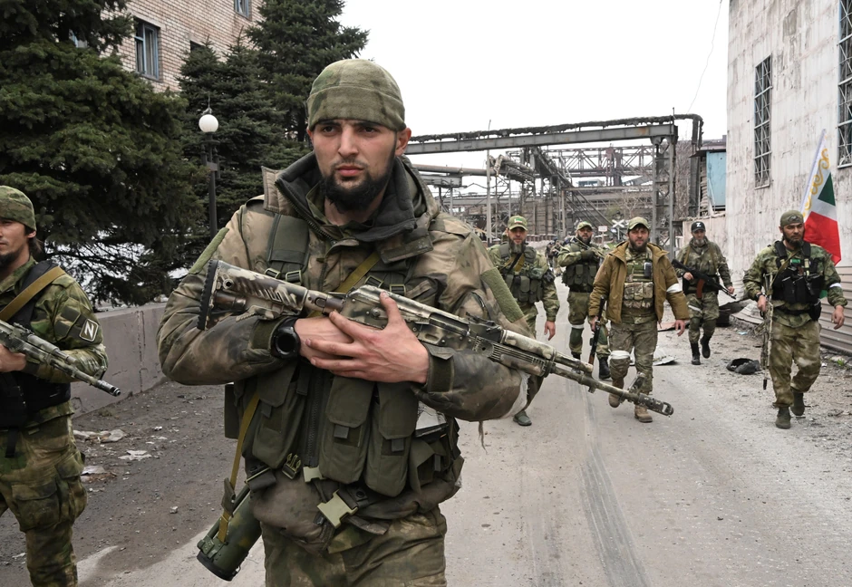 Čečenski dobrovoljci bataljona Ahmat u Marijupolju